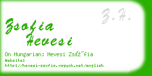 zsofia hevesi business card